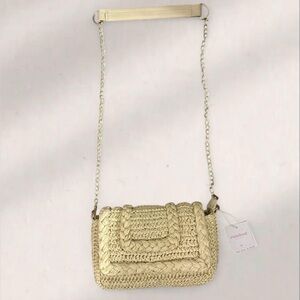 Chic Cream Woven Crossbody Bag